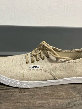Vans Natural Canvas Sneakers with Multicolor Speckles